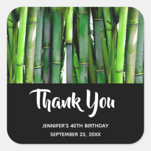 Groene Bamboo Stalks Natuur Fotografie Birthday Vierkante Sticker