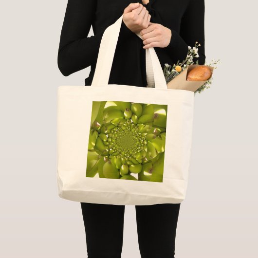 Groene Banaan Kaleidoscoop Art Print/Graphic Grote Tote Bag (Voorkant (product))