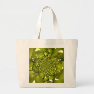 Groene Banaan Kaleidoscoop Art Print/Graphic Grote Tote Bag