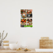 Groene band 6 multi-foto collage herinneringen poster (Keuken)