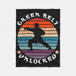 Groene Band Niveau Ontgrendelde Prestatie Karate K Fleece Deken