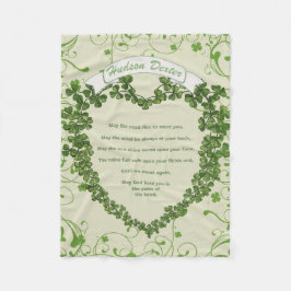 Groene  Banner Iers Zegen Klaver Hart Fleece Deken