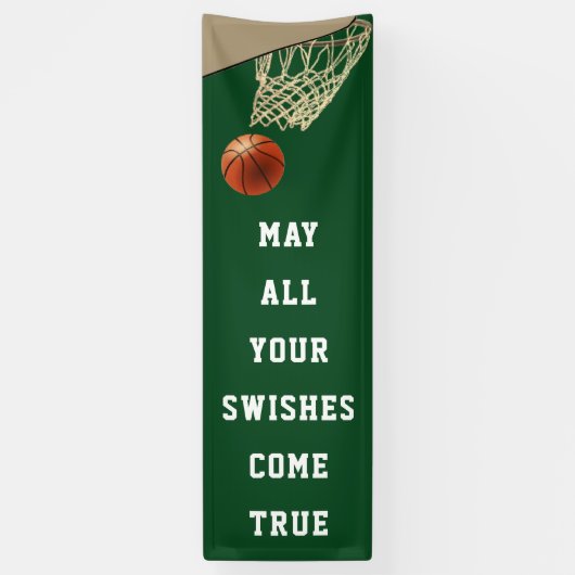 Groene banner van het Basketbalteam (Verticaal)