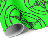 Groene Baphomet Pentagram Halloween Cadeaupapier (Rol Hoek)