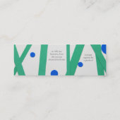 Groene bars, blauwe cirkels mam mini visitekaartje (Achterkant)