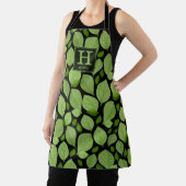 Groene Basil Herb Leaf Pattern Botanical Monogram Schort (Insitu)