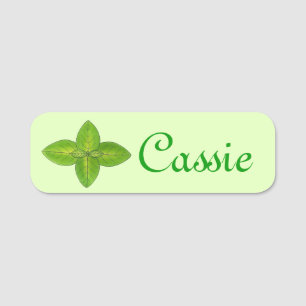 Groene Basil Leaf Leaves Herb Garden Cooking Naamplaatje