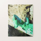 Groene basilisszard reptiel legpuzzel (Verticaal)