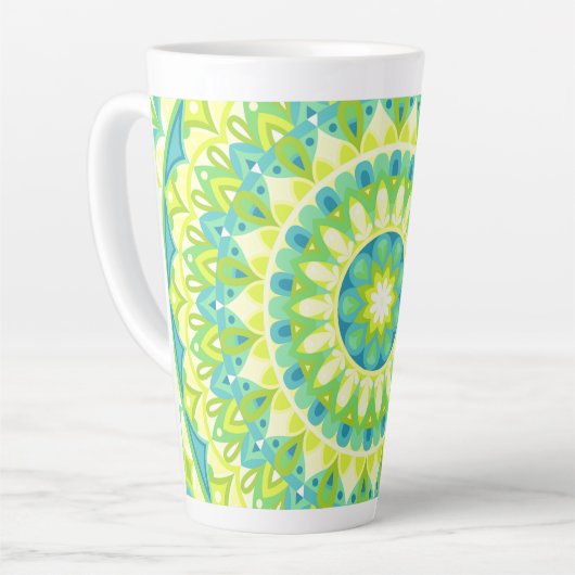 Groene basis Mandala Latte Mok (Linkerhoek)