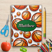 Groene basketbal patroon naam notitieboek