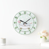 Groene Bathroom Kleine getallen Bubbles Grote Klok (Huis)