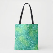Groene Batik Bloemen canvas tas (Voorkant)