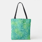 Groene Batik Bloemen canvas tas (Achterkant)