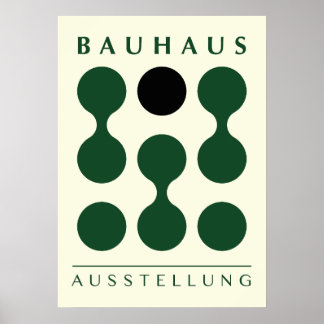 Groene Bauhaus print, afdrukbare groene Bauhaus mu Poster