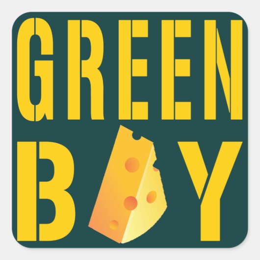 Groene bay vierkante sticker (Voorkant)