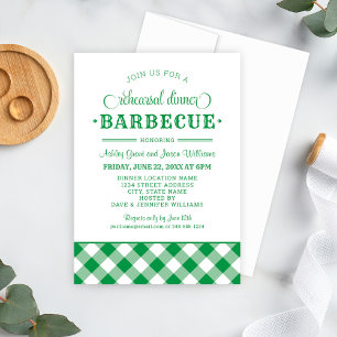 Groene BBQ-huwelijksrepetitie dinerbarbecue Kaart