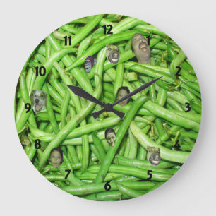 Groene Bean Head Clock Grote Klok