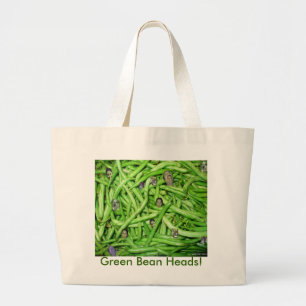 Groene Bean-hoofden! Grote Tote Bag