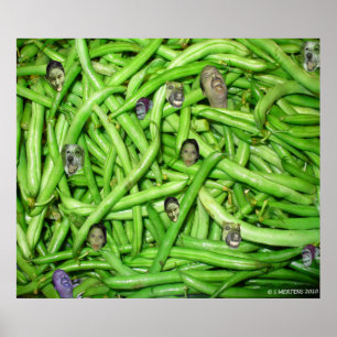 Groene Bean-koppen afdrukken Poster