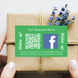 Groene bedrijfsnaam en code Facebook Rechthoekige Sticker