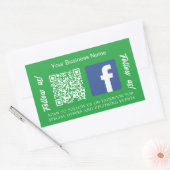 Groene bedrijfsnaam en code Facebook Rechthoekige Sticker (Envelop)