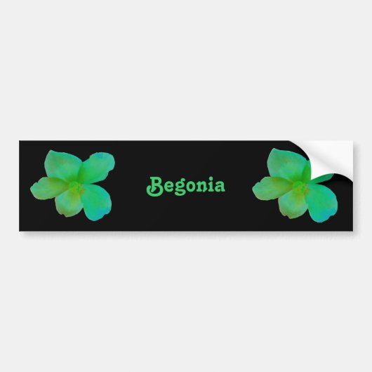 Groene Begonia Aanpasbare Bumpersticker (Voorkant)