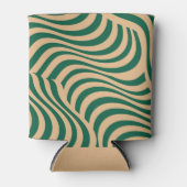 Groene Beige Zebra Stripe Minimalistische Lente Zo Blikjeskoeler (Voorkant)