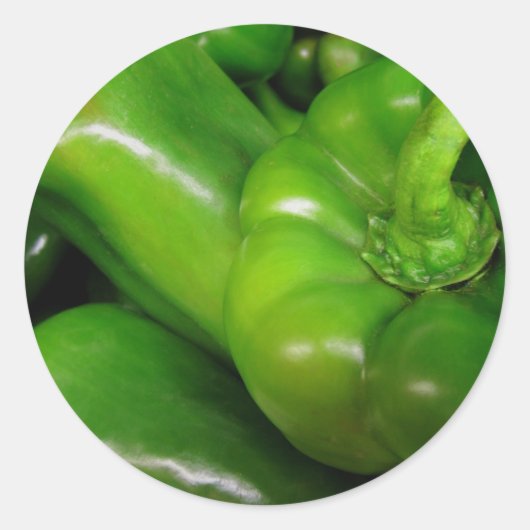 Groene Bell Peppers Gift Range Ronde Sticker (Voorkant)