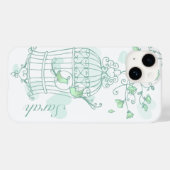 Groene benaming van vogels en kooienmint aqua Case-Mate iPhone case (Achterkant (horizontaal))