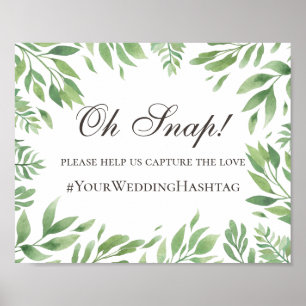 Groene beplanting. Groene trouw hashtag instagram Poster