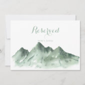 Groene berg landelijk trouwfeest gereserveerd bord (Voorkant)