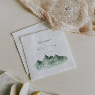 Groene berg landelijke baby shower servetten