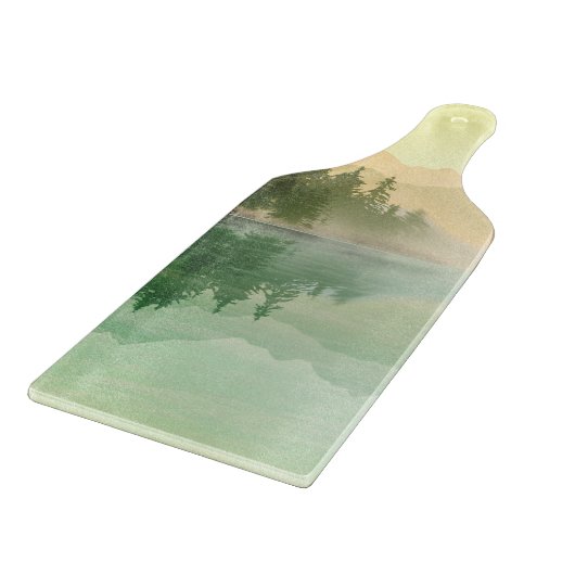 Groene bergen en boslandschap snijplank (Hoek)