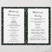 Groene bergen en naaldgevouwen trouwprogramma (Achterkant)