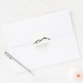 Groene bergen Silhouette Sketch Climping Camping Ronde Sticker (Envelop)