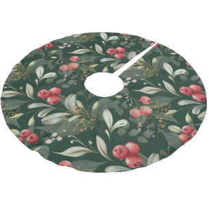 Groene bessen Traditionele Kerstmis Donkergroen Kerstboom Rok