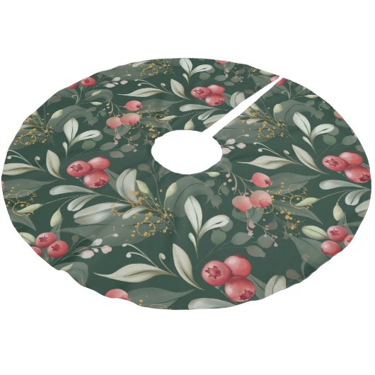 Groene bessen Traditionele Kerstmis Donkergroen Kerstboom Rok (Gekanteld)