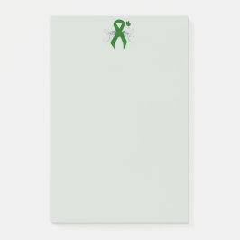 Groene bewustmakingslint met vlinder post-it® notes