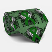 Groene Bewustmakingslint met Wings Stropdas (Opgerold)