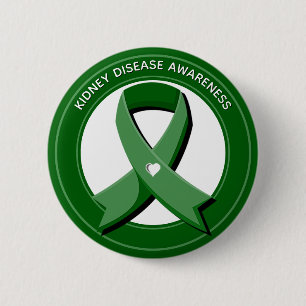 Groene bewustmakingslint ronde button 5,7 cm