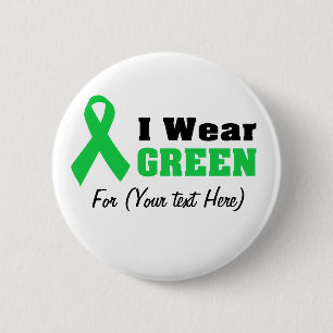 Groene bewustmakingslint ronde button 5,7 cm