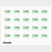 Groene bewustmakingslint ronde sticker (Vel)