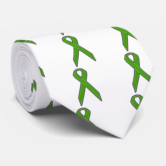 Groene bewustmakingslint stropdas (Opgerold)