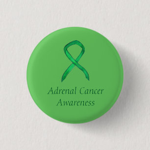 Groene bewustzijn bij bijnierkanker ronde button 3,2 cm