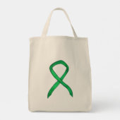 Groene Bewustzijnslint Kunst Aangepaste Canvas tas (Achterkant)