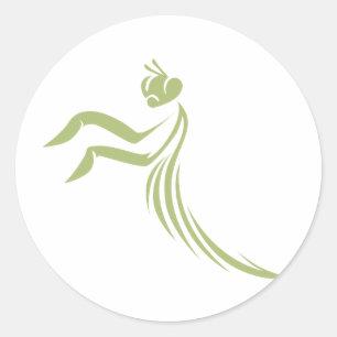 Groene bidsprinkhaan Logo Ronde Sticker