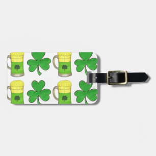 Groene Bier Ierse Shamrock St. Patrick's Day Geluk Bagagelabel