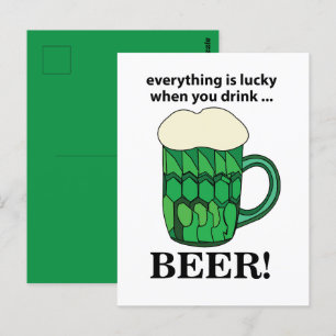Groene Bier Lucky St Patricks Day Groene Bier Briefkaart
