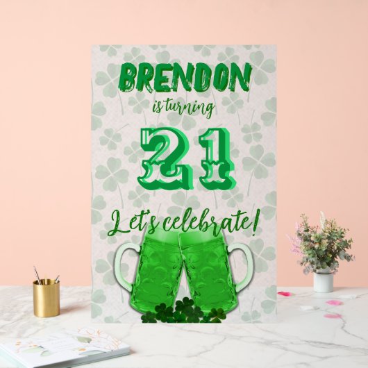 Groene Bier Mokken Verjaardagsviering Acryl Teken Acryl Bord (Huwelijk)