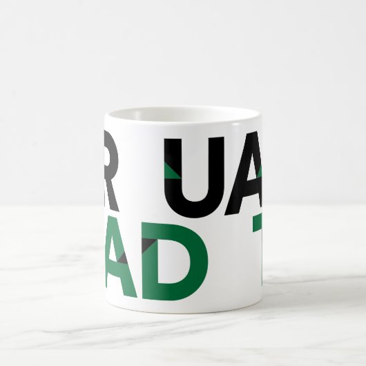 Groene Big Bold Angle-Cut Afstuderen Koffiemok (Center)